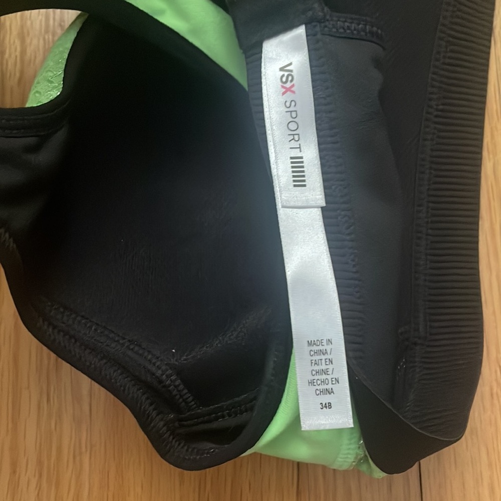 VSX Metallic Neon Light Green Sports Bra 34B - Picture 3 of 5